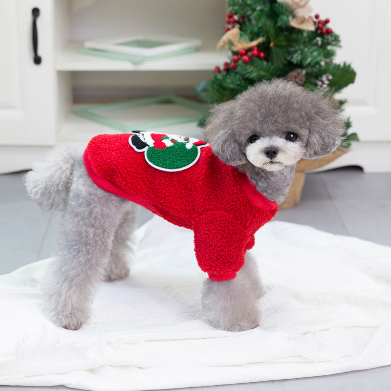 Dog Clothes Autumn/Winter Pet Clothes New Teddy Small Dog Pet Clothes Winter Christmas Tree Sweater
